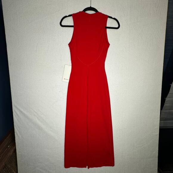 lululemon All Aligned Midi Dress Red NWT Sz 8 - Picture 2 of 6